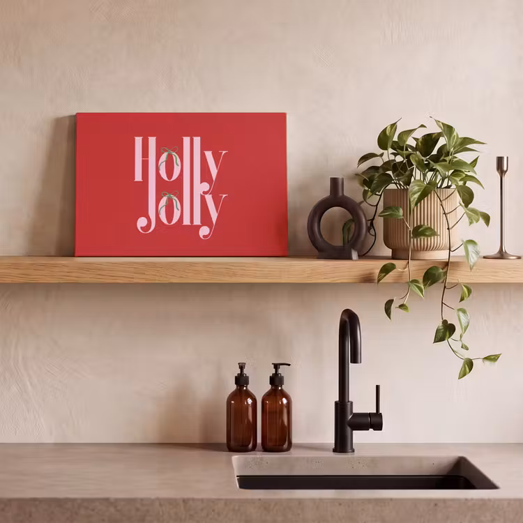Leinwandbild - Weihnachten – Rosa – Rot – Text — 3