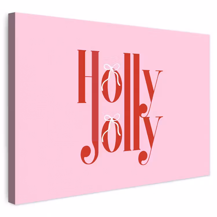 Leinwandbild - Weihnachten – Text – Rot – Rosa — 1