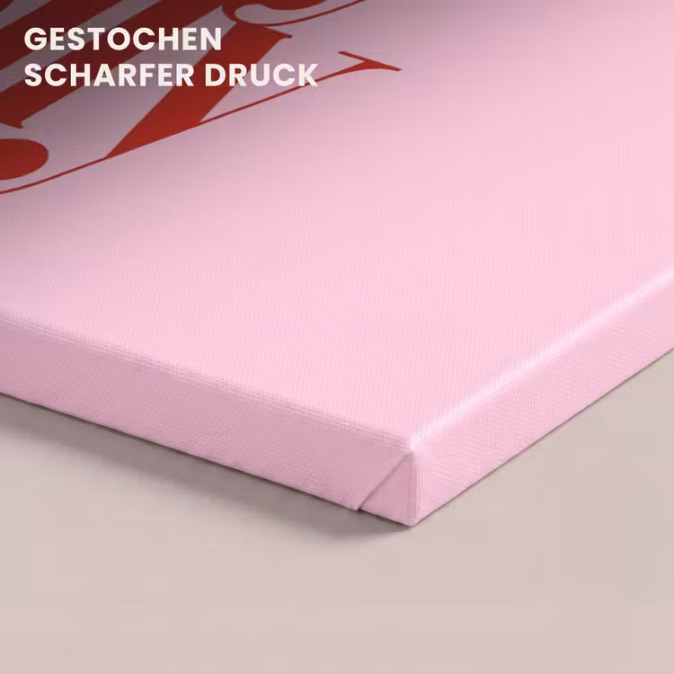 Leinwandbild - Weihnachten – Text – Rot – Rosa — 4