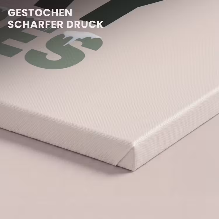 Leinwandbild - Schnee – Text – Weihnachten – Beige — 4