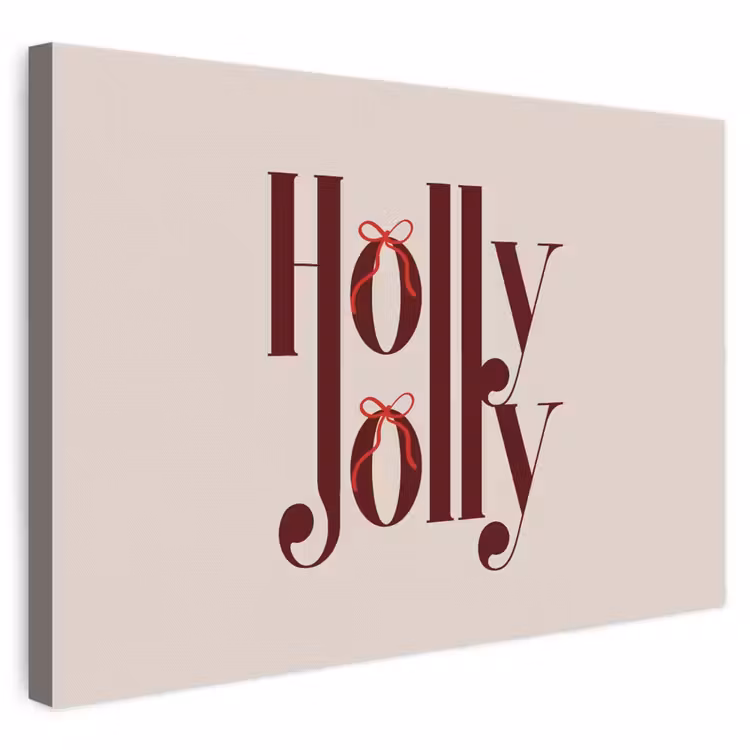 Leinwandbild - Text – Weihnachten – Braun — 1