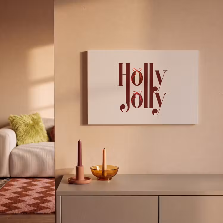 Leinwandbild - Text – Weihnachten – Braun — 2