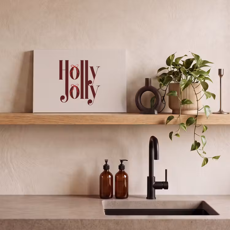 Leinwandbild - Text – Weihnachten – Braun — 3
