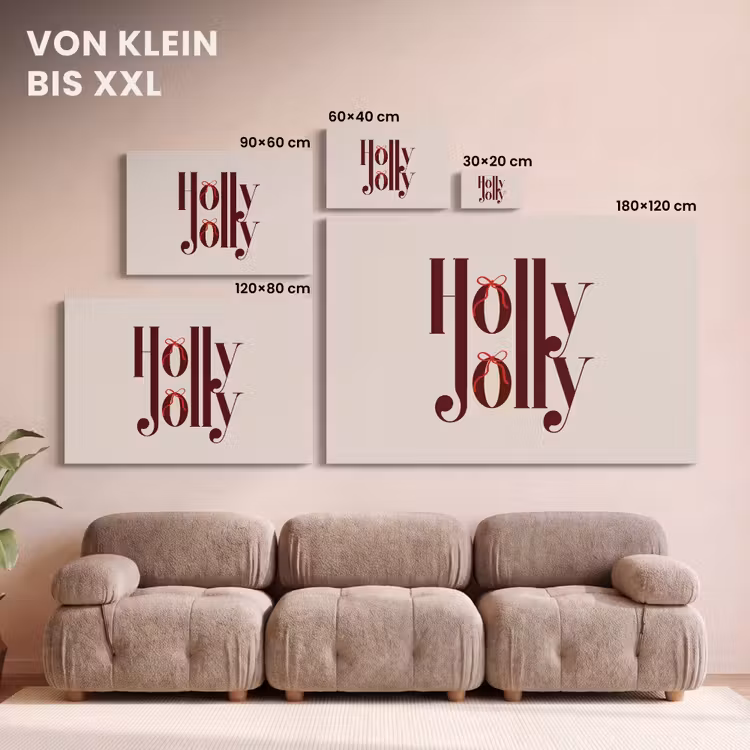 Leinwandbild - Text – Weihnachten – Braun — 6