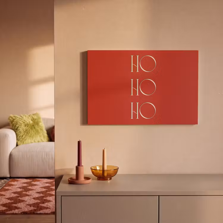 Leinwandbild - Text – Weihnachten – Modern – Rot — 2