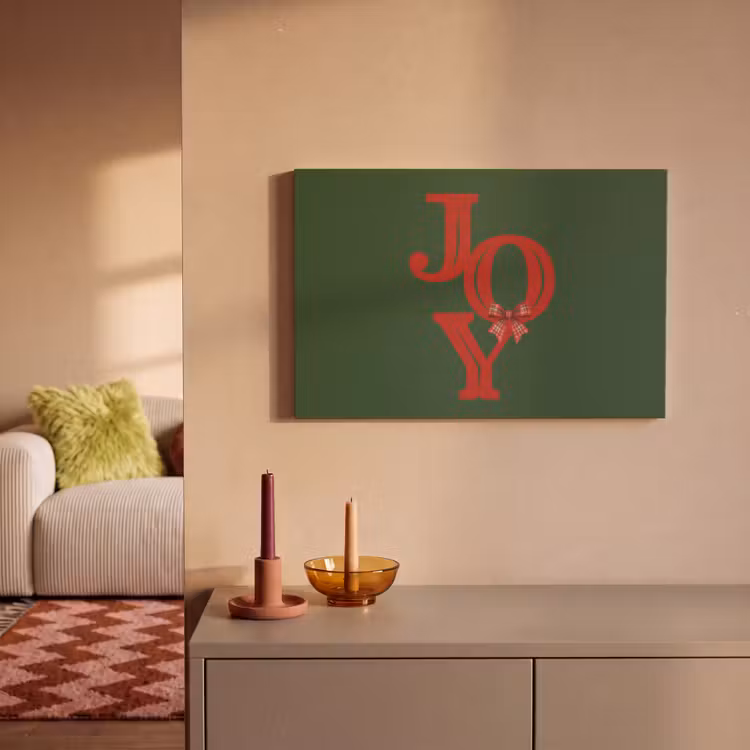 Leinwandbild - Text – Weihnachten – Rot — 2