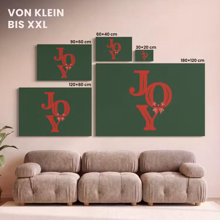 Leinwandbild - Text – Weihnachten – Rot — 6