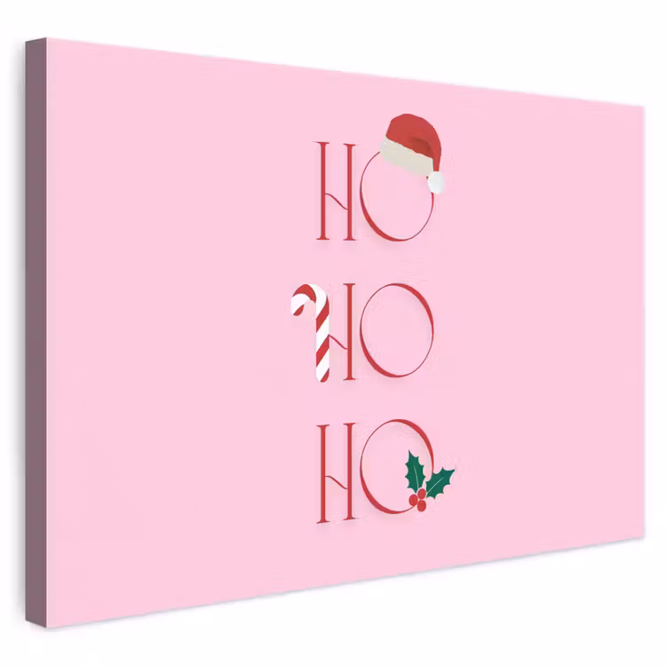 Leinwandbild - Weihnachten – Text – Rosa – Illustration — 1