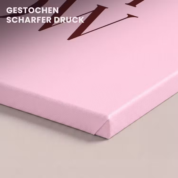 Leinwandbild - Weihnachten – Text – Schnee – Rosa — 4