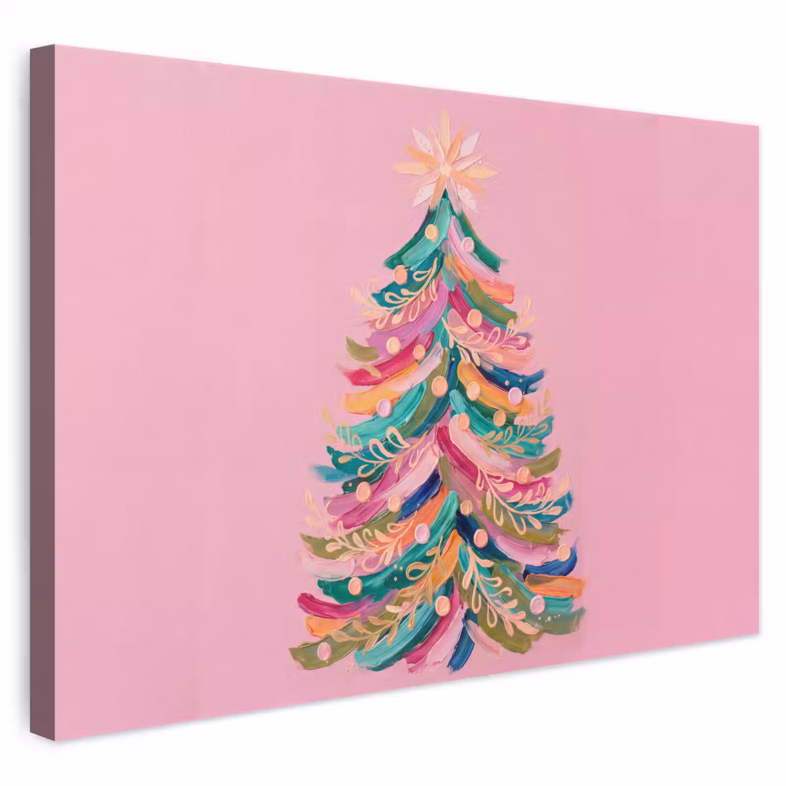 Leinwandbild - Weihnachtsbaum – Abstrakt – Bunt — 1