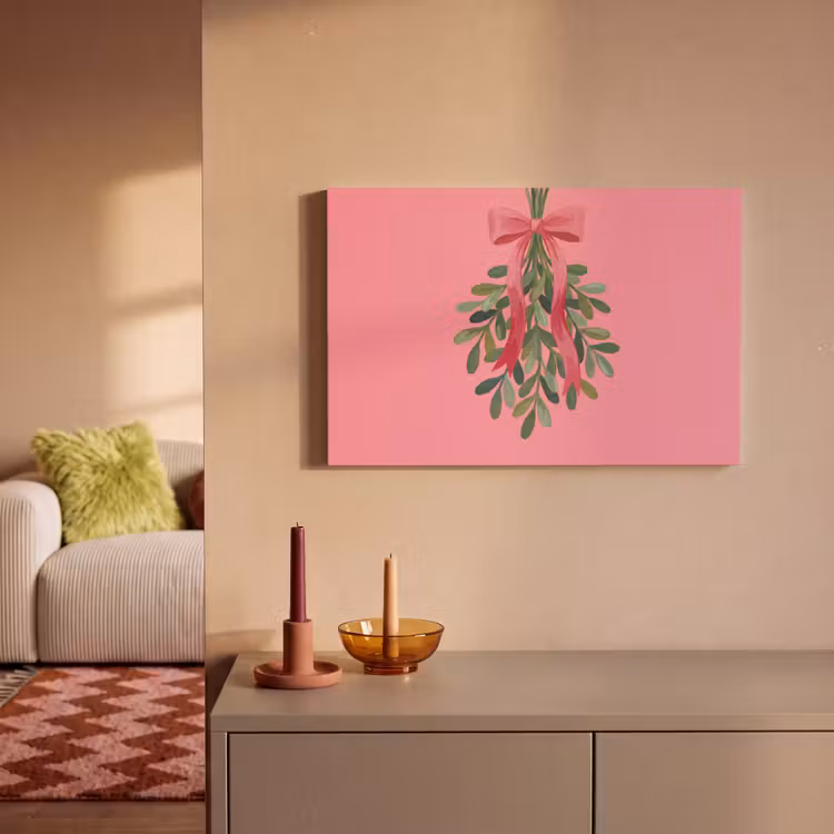 Leinwandbild - Pflanze – Band – Rosa — 2