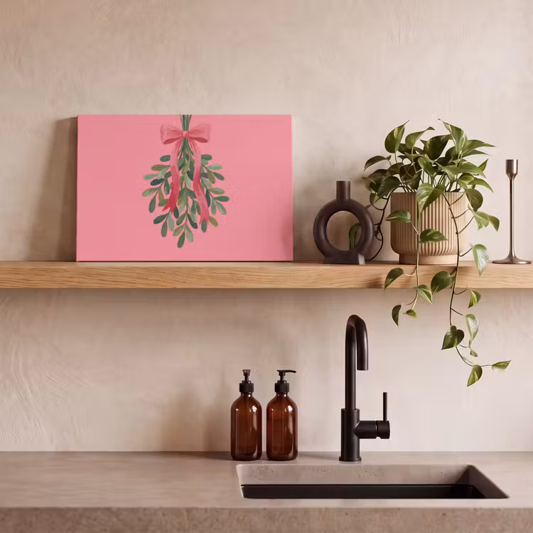 Leinwandbild - Pflanze – Band – Rosa — 3