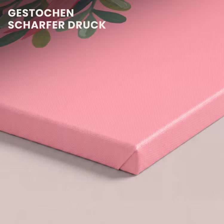 Leinwandbild - Pflanze – Band – Rosa — 4