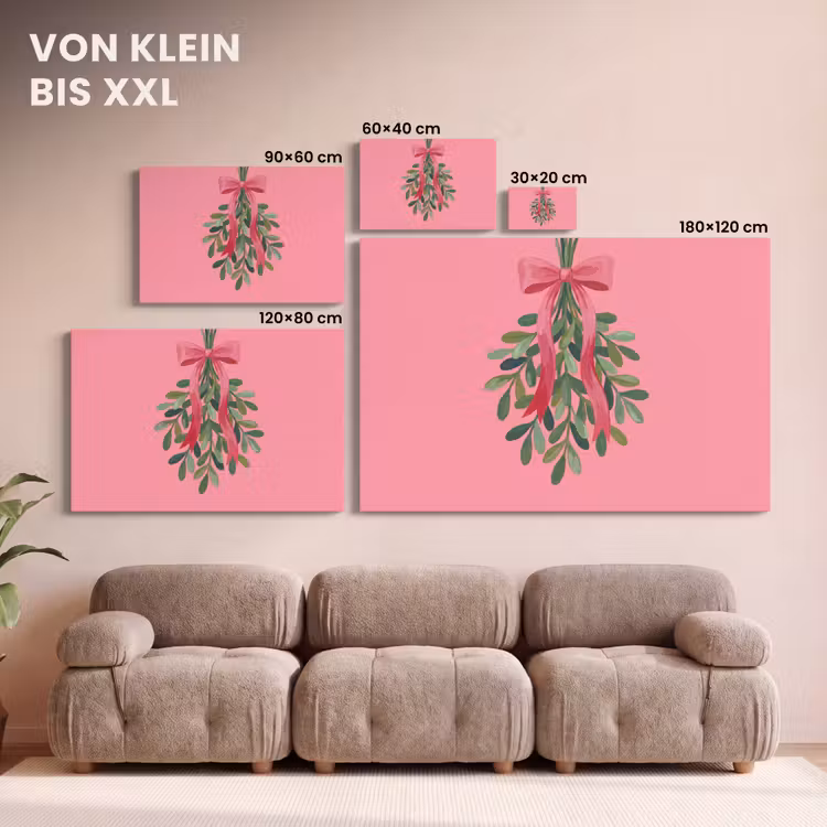 Leinwandbild - Pflanze – Band – Rosa — 6