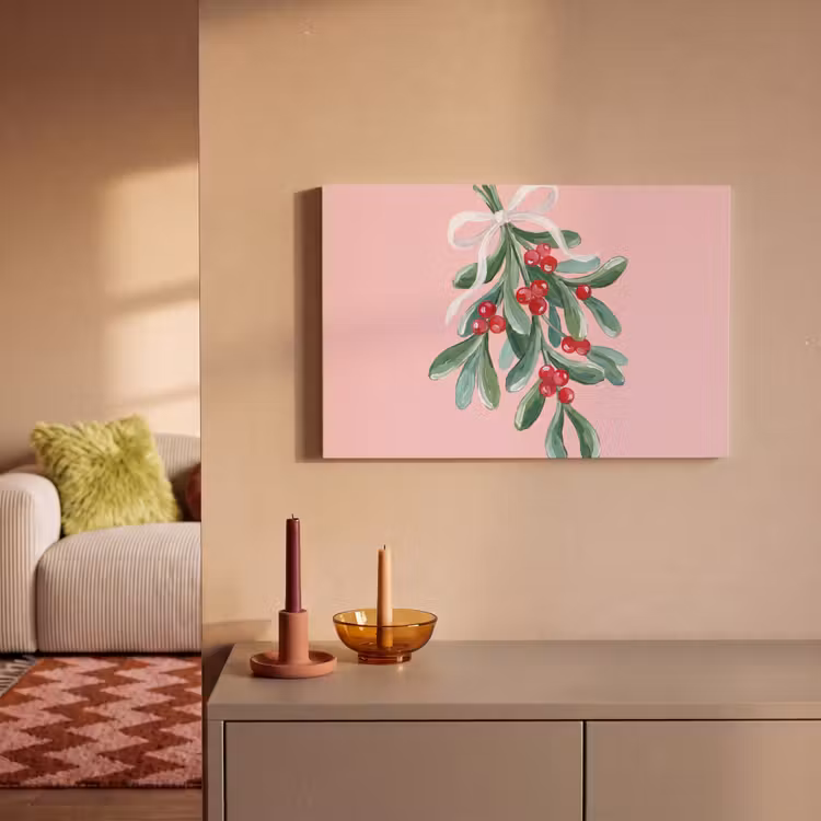 Leinwandbild - Pflanze – Weihnachten – Rosa — 2