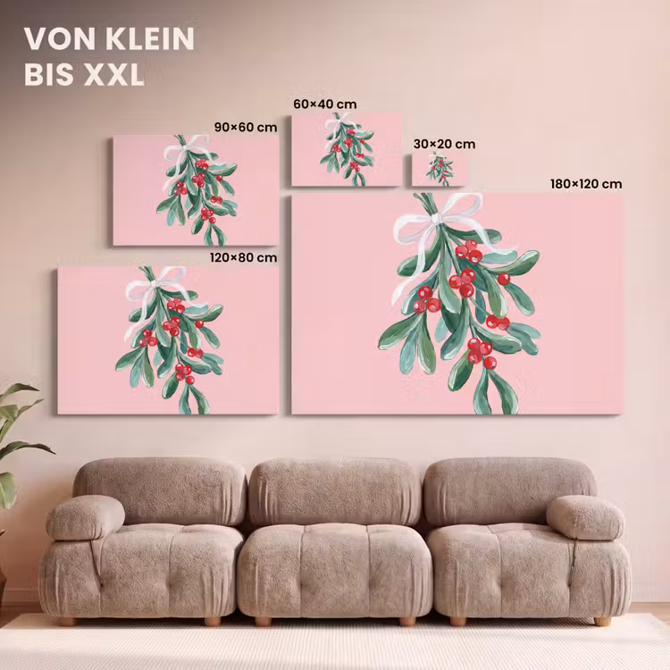 Leinwandbild - Pflanze – Weihnachten – Rosa — 6