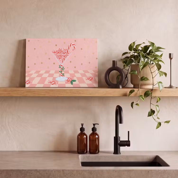 Leinwandbild - Süßigkeiten – Glas – Rosa — 3