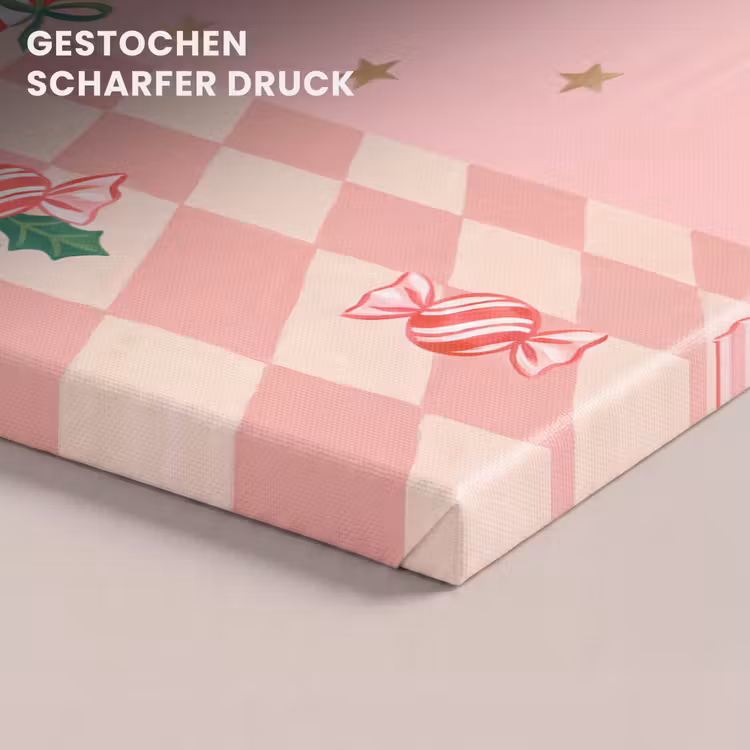 Leinwandbild - Süßigkeiten – Glas – Rosa — 4
