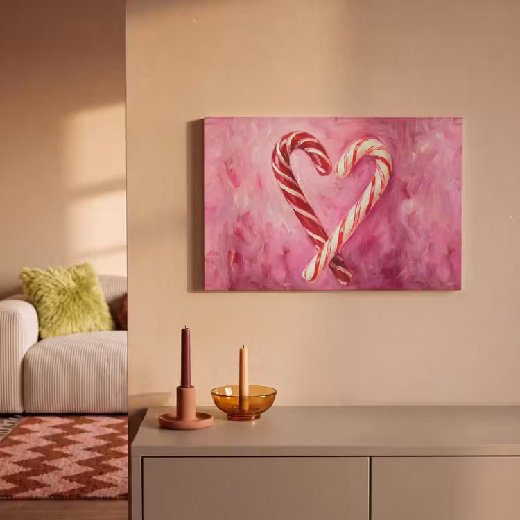 Leinwandbild - Süßigkeiten – Herz – Rosa — 2
