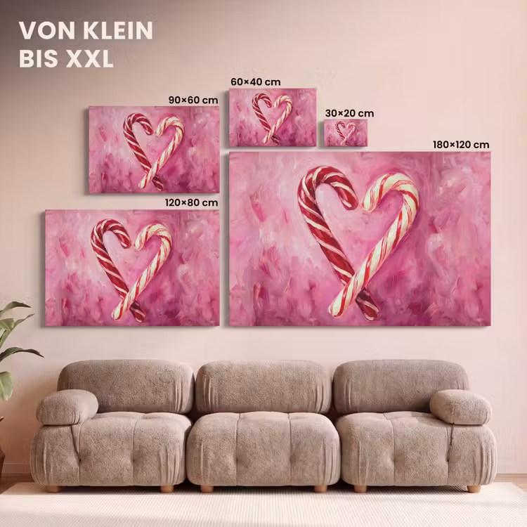 Leinwandbild - Süßigkeiten – Herz – Rosa — 6
