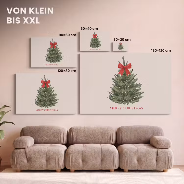 Leinwandbild - Text – Weihnachten – Weihnachtsbaum — 6