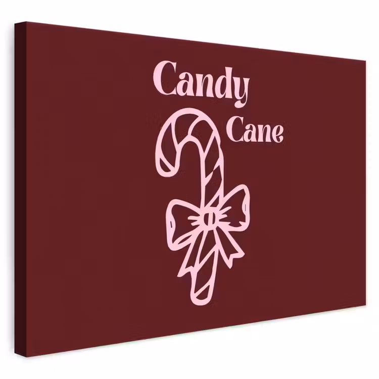 Leinwandbild - Weihnachten – Süßigkeiten – Text – Rosa — 1