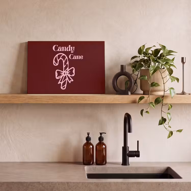 Leinwandbild - Weihnachten – Süßigkeiten – Text – Rosa — 3