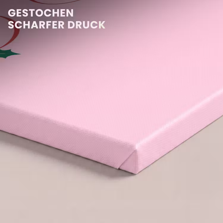Leinwandbild - Weihnachten – Text – Rosa – Illustration — 4
