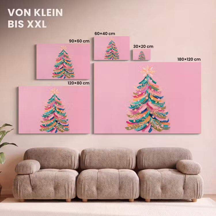 Leinwandbild - Weihnachtsbaum – Abstrakt – Bunt — 6