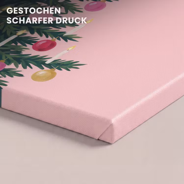 Leinwandbild - Weihnachtsbaum – Weihnachten – Rosa — 4