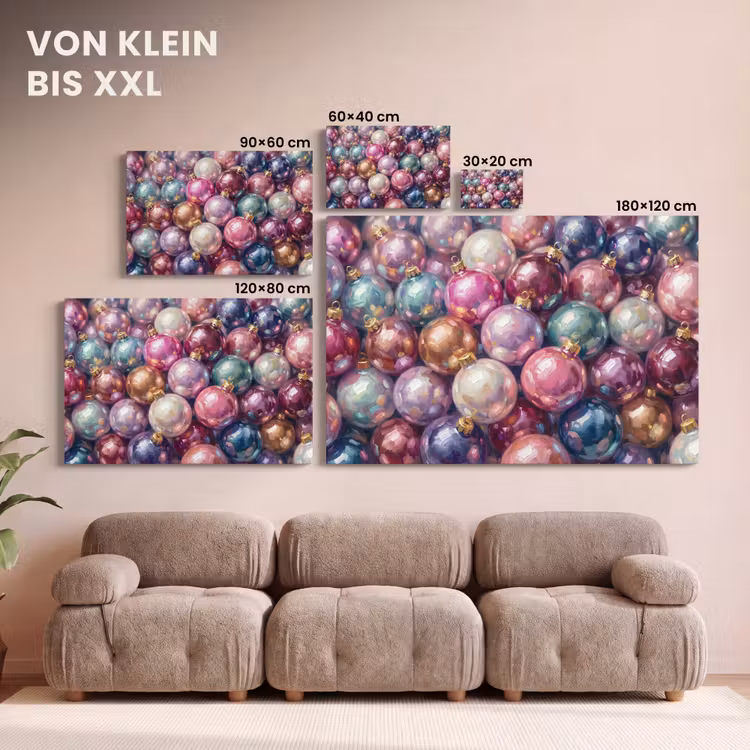 Leinwandbild - Weihnachtsdekoration – Bunt – Festlich — 6