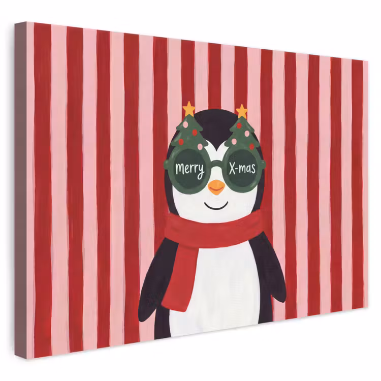 Leinwandbild - Pinguin – Weihnachten – Illustration — 1