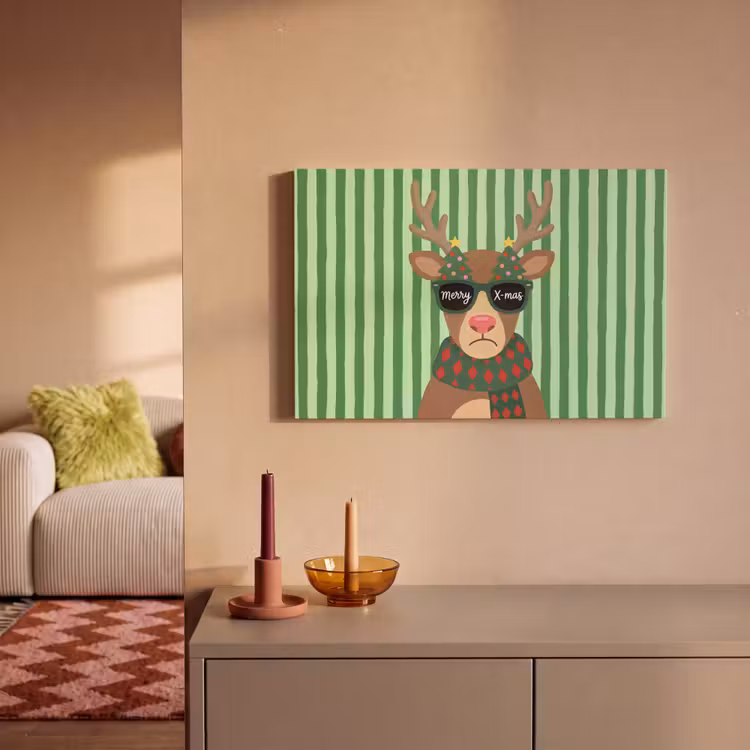 Leinwandbild - Rentier – Weihnachten – Illustration — 2