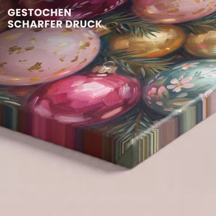Leinwandbild - Weihnachtskugeln – Bunt – Festlich — 4
