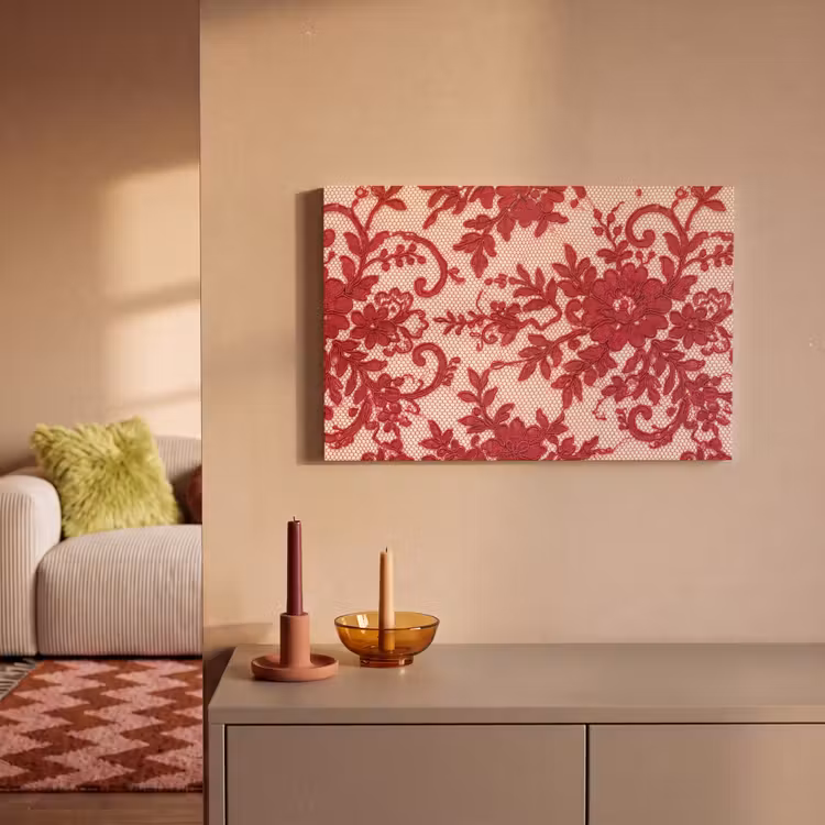 Leinwandbild - Rote Spitze – Blumen — 2