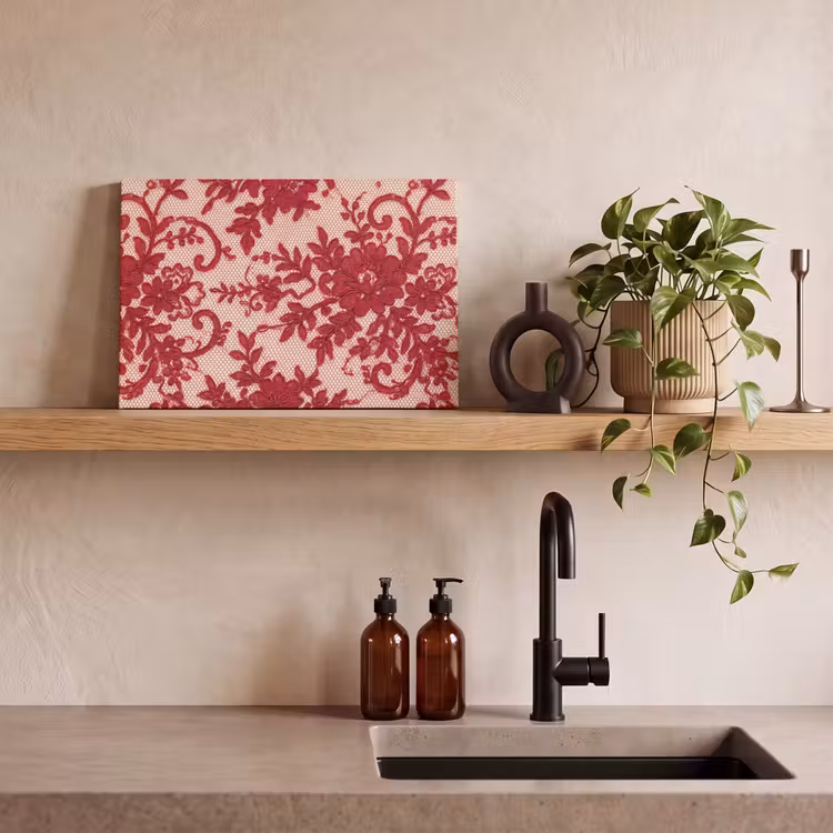 Leinwandbild - Rote Spitze – Blumen — 3