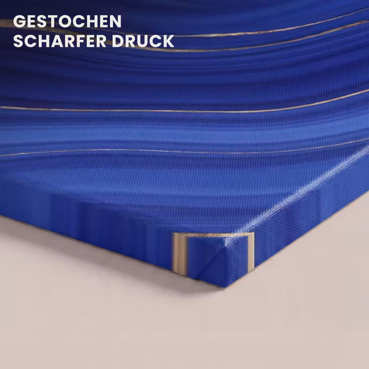 Leinwandbild - Zusammenfassung – Linien – Blau — 4