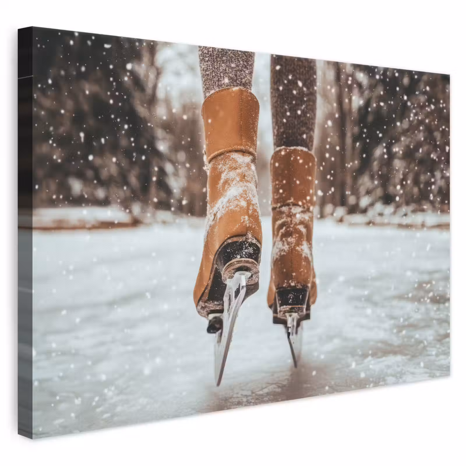Leinwandbild - Schlittschuhlaufen - Eis - Winter - Schnee — 1