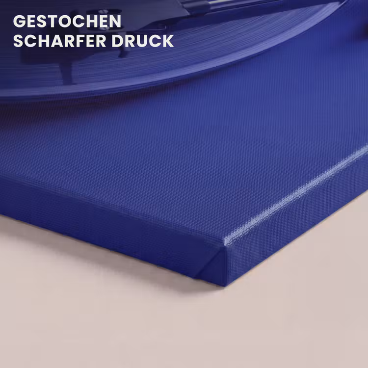 Leinwandbild - Plattenspieler – Vinyl – Blau — 4