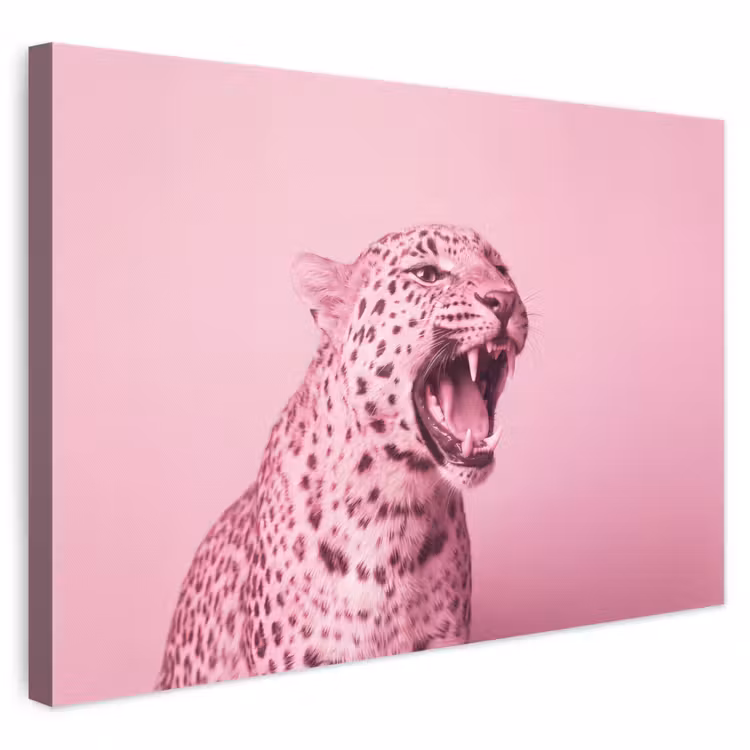 Leinwandbild - Rosa Katze – Modern — 1