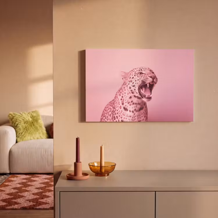 Leinwandbild - Rosa Katze – Modern — 2