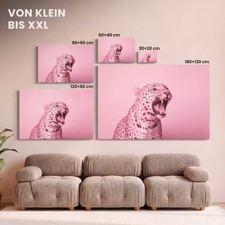 Leinwandbild - Rosa Katze – Modern — 6
