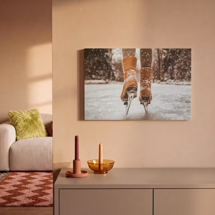Leinwandbild - Schlittschuhlaufen - Eis - Winter - Schnee — 2