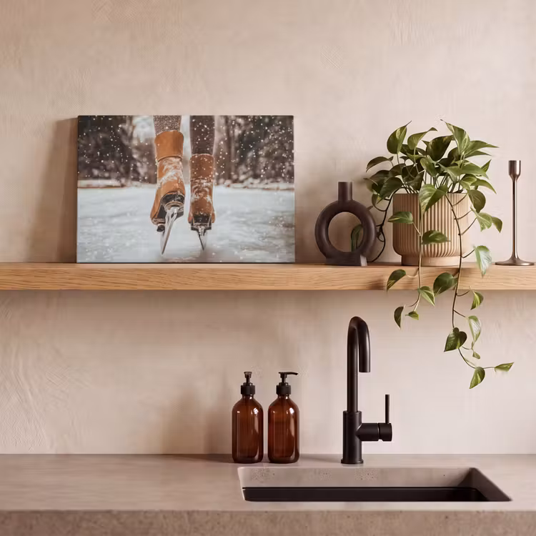 Leinwandbild - Schlittschuhlaufen - Eis - Winter - Schnee — 3