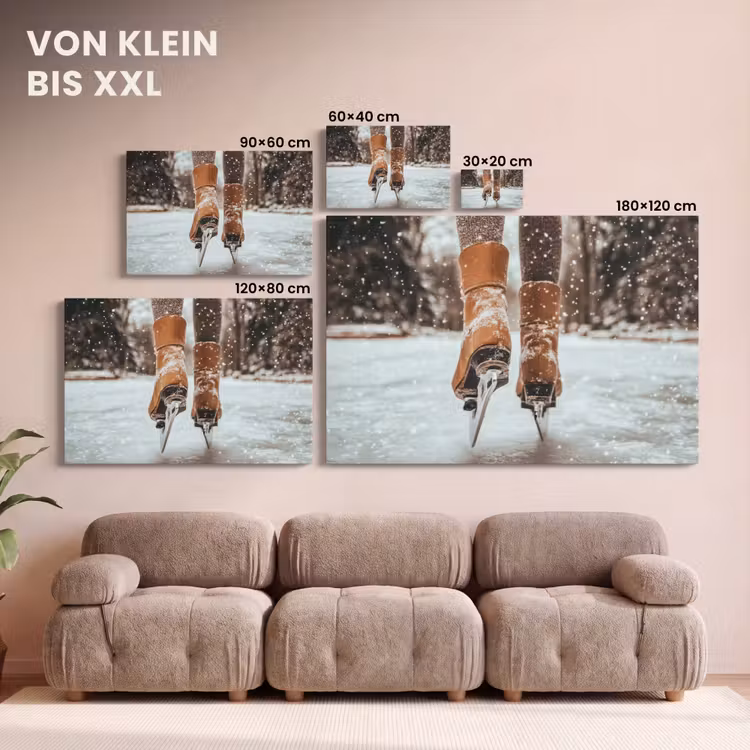 Leinwandbild - Schlittschuhlaufen - Eis - Winter - Schnee — 6