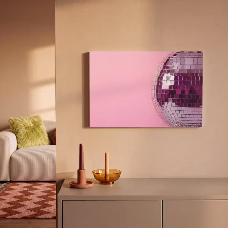 Leinwandbild - Spiegelkugel – Silber – Modern — 2