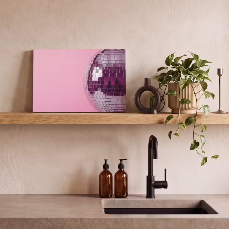 Leinwandbild - Spiegelkugel – Silber – Modern — 3