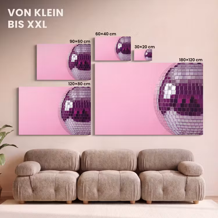 Leinwandbild - Spiegelkugel – Silber – Modern — 6