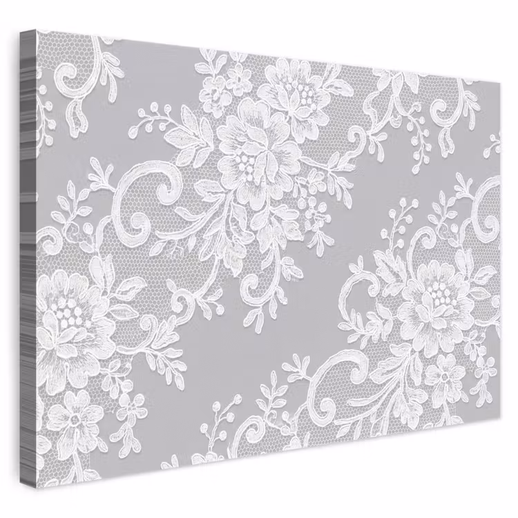 Leinwandbild - Spitze – Blume – Muster — 1