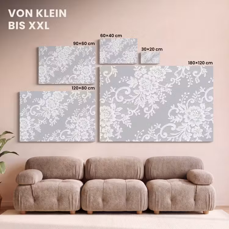 Leinwandbild - Spitze – Blume – Muster — 6